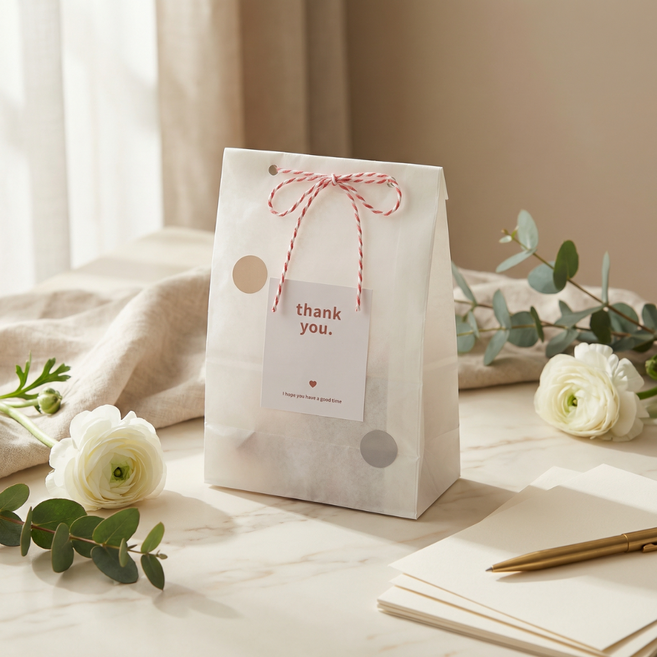 감성 포장 크라프트 종이 선물봉투 20장 끈 스티커포함, 20개, 핑크세트