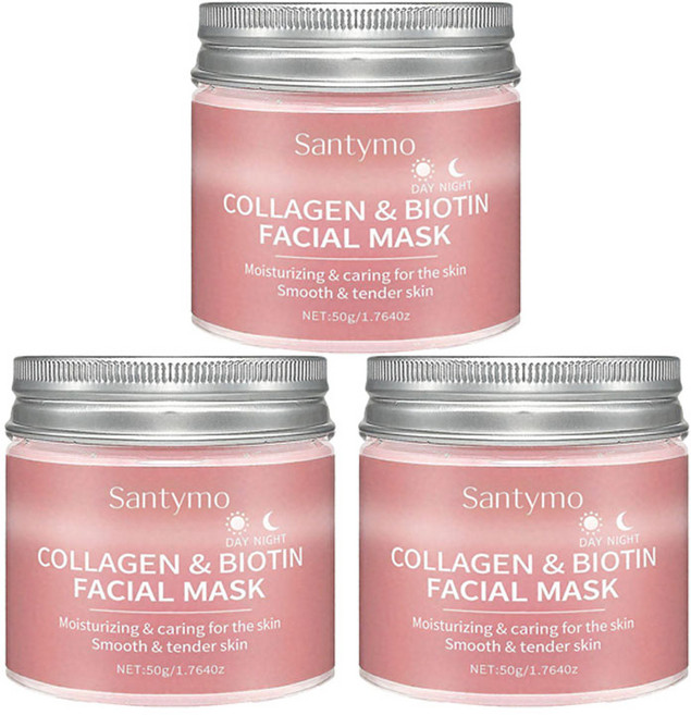 [대욱] 콜라겐마스크팩 COLLAGEN & BIOTIN FACIAL MASK, 1개, 3개입