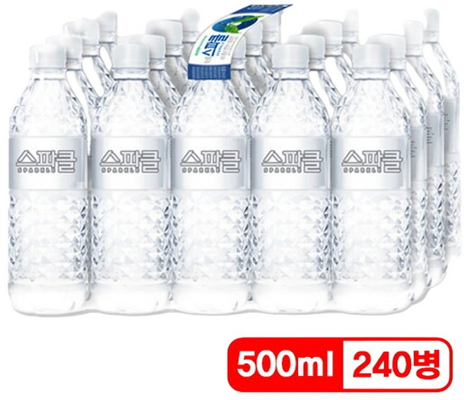 스파클 무라벨 천연암반수 안전한생수 깨끗한물 미네랄워터, 500ml, 240개