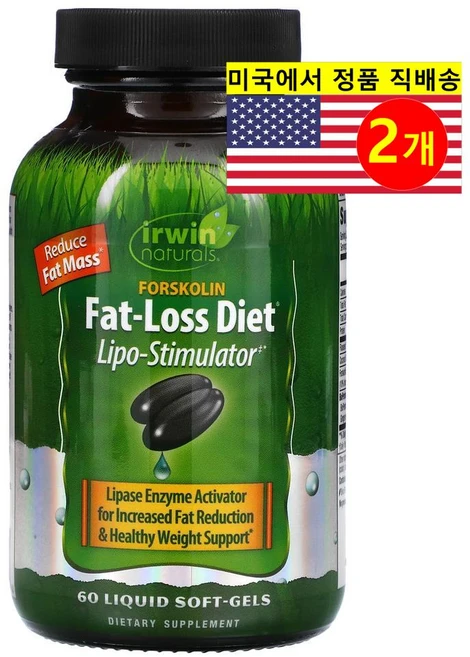 (1+1)어윈 네추럴스 Irwin Naturals 포스콜린 팻로스 다이어트 60소프트 젤, 60개입, 2개, 60정 - 쿠팡