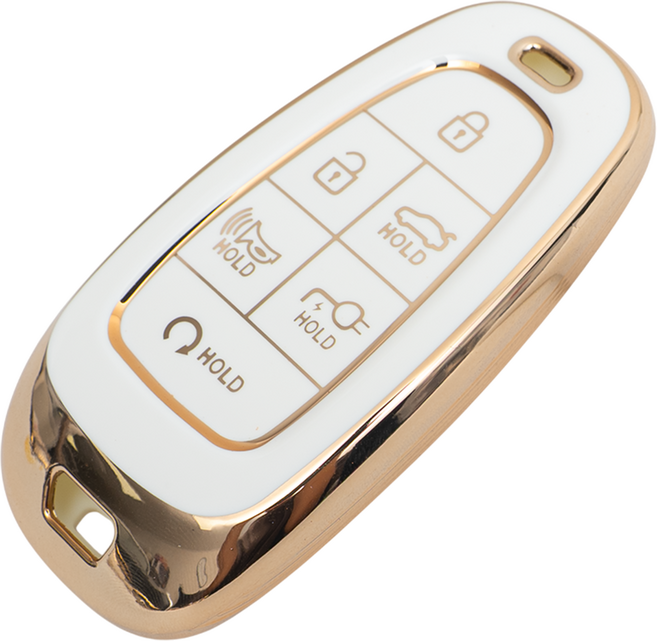 현대 호환 스마트 차 키케이스 키홀더 TPU 키커버 리모컨, 화이트골드, TA92-6버튼