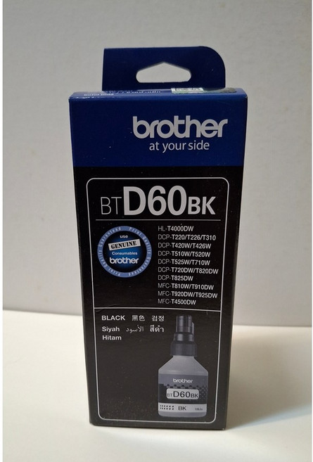 Brother BTD60BK 原廠全新盒裝黑色墨水, 1個