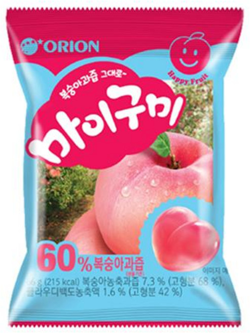 오리온 마이구미 복숭아 66g 1박스 10개입, 1개