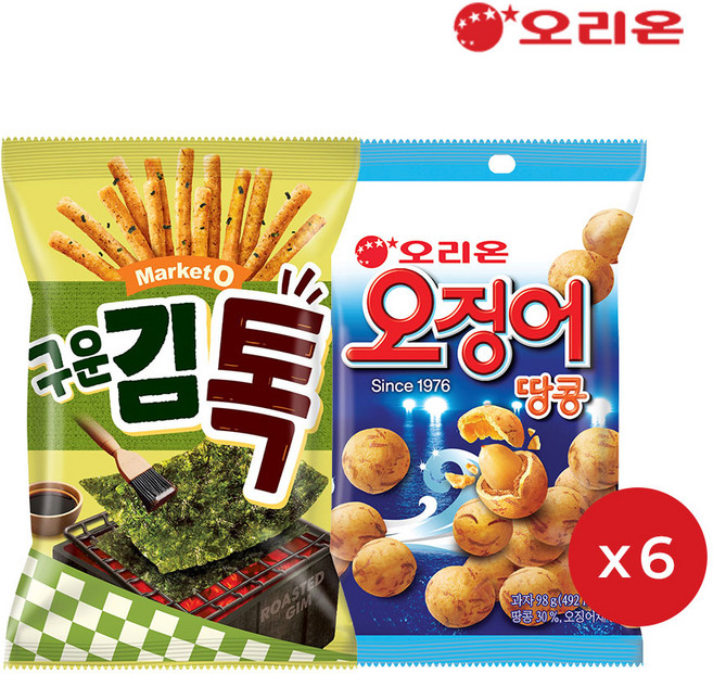 오리온 마켓오 구운김톡 (80g) + 오징어땅콩 (98g)