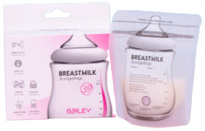 베일리 100ml 초유 모유 미니저장팩 30매 일회용 수유팩, 1개