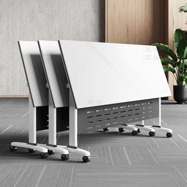 접이식 학원용 책상 강의실 이동식 회의 테이블 1600 바퀴달린, 120x50x75(2개부터주문가능)