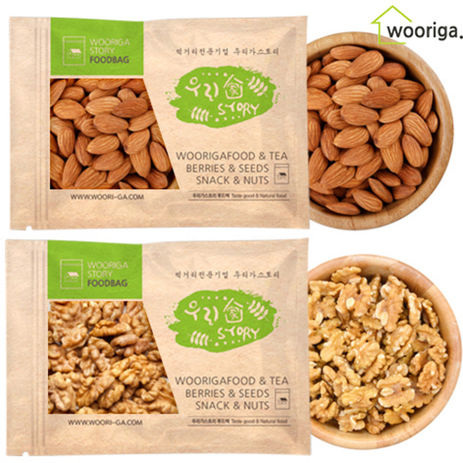 구운아몬드 1kg+호두 1kg, 1kg