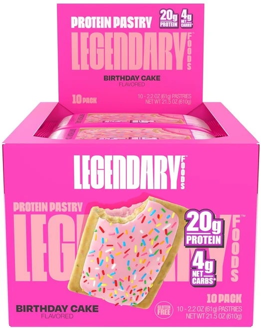 Legendary Foods 프로틴 패스츄리 birthday cake 단백질바 10개입 - 쿠팡