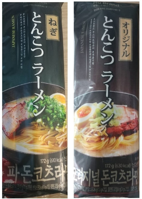 노브랜드 오리지날 돈코츠라멘(172g)+파돈코츠라멘(172g) 각 1개씩 총 2개, 1개