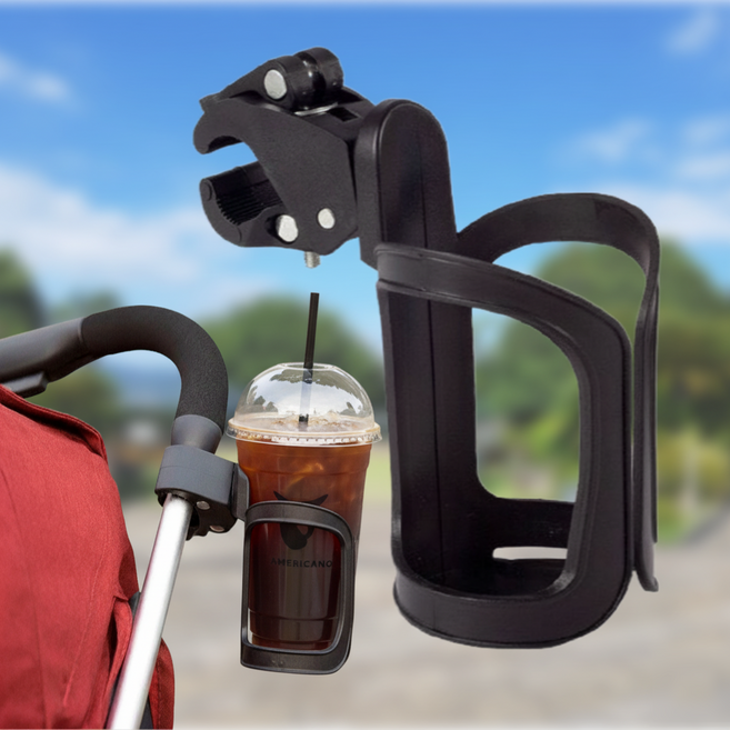 유모차 자전거 오토바이 다용도 음료수 컵홀더 물병 거치대, 1개, 15*8cm 블랙