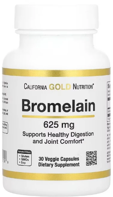 캘리포니아 골드 뉴트리션 브로멜라인 500mg 식물성캡슐 90정, 30 개, 1개 - 쿠팡