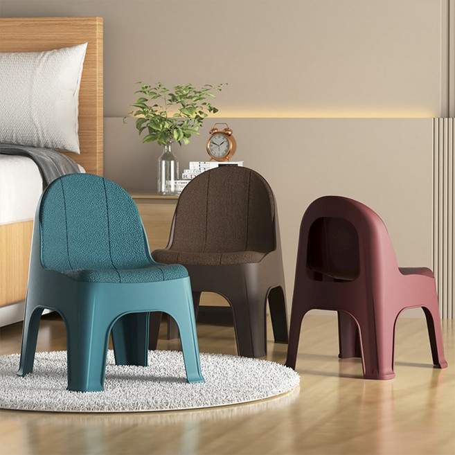 통사출로 튼튼한 오블롱 등받이 미니 의자 소 중, 오블롱 스툴의자 (소 브라운)