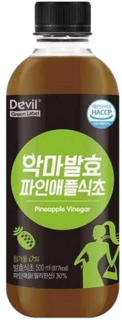 다이어트식초 천연발효 식초 파인애플 과일발효 14일간 저온숙성 현미 발효 막걸리 원당 100 500ml, 1개