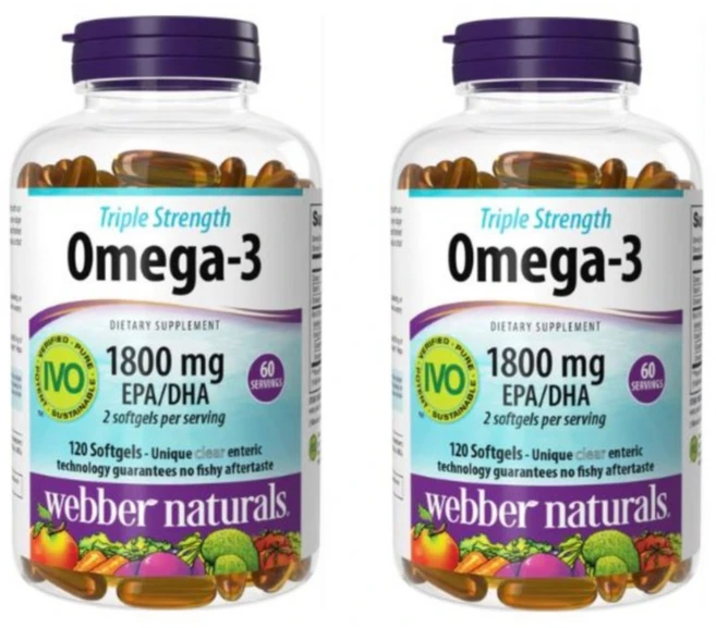 웨버내추럴 오메가3 피쉬오일 1800mg 120정 x2 - 쿠팡