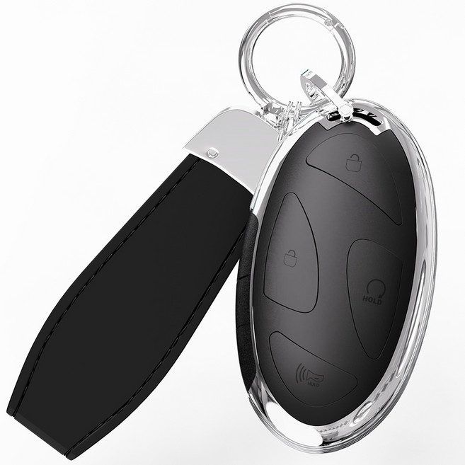 디올 뉴 싼타페MX5 펠리세이드 그랜져 쏘나타디엣지 더뉴 투싼 코나 아반떼 CN7 아이오닉 현대 키케이스 소프트 가죽 호환상품, 현대-5버튼, 블랙