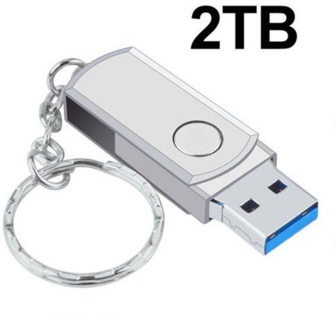 2023 새로운 Usb 3.0 16 테라바이트 고속 Pendrive 8 테라바이트 금속 Cle Usb 플래시 드라이브 4 테라바이트 2 테라바이트 휴대용 SSD Memori, silver 2TB, 2TB