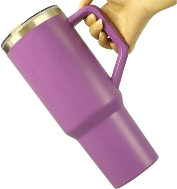 차량용 컵홀더 대용량 1.18L 스텐 텀블러 (빨대 포함), 1개, 퍼플(P)