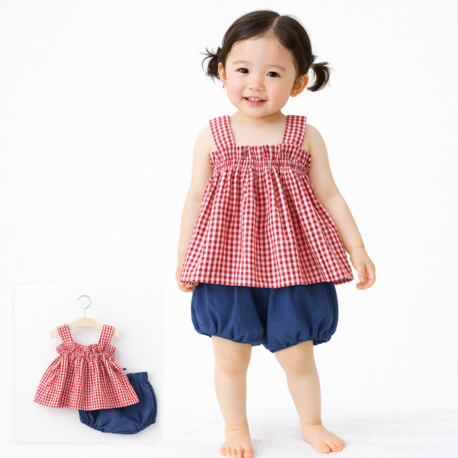 아동 상하복 나시 세트 여름 데일리룩 통기성 냉감 소재 외출복 실내복