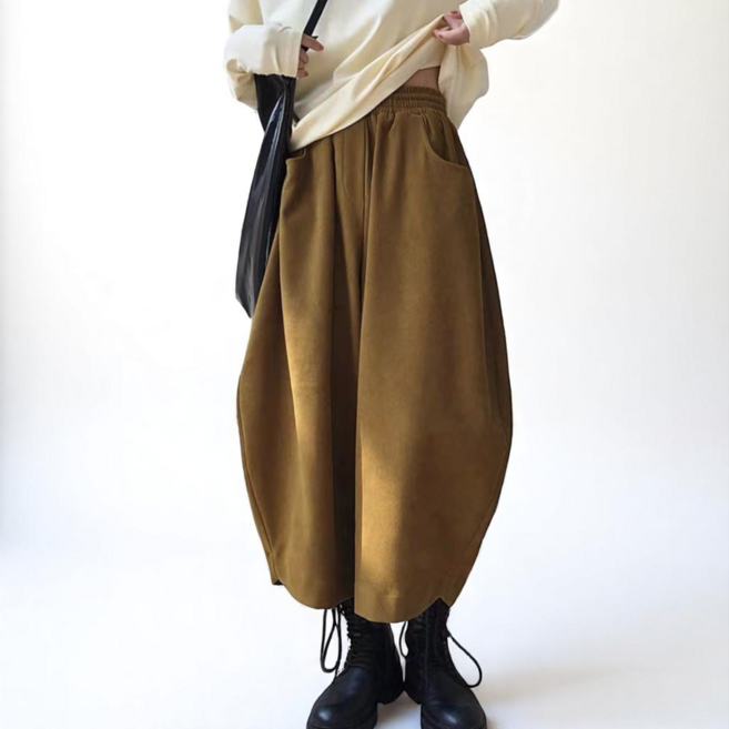 데일리바이블 통바지 8부 와이드 바지 빅사이즈 밴딩 배기 팬츠