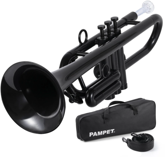 팸펫 플라스틱 ABS 트럼펫 Bb, 블랙, 1개