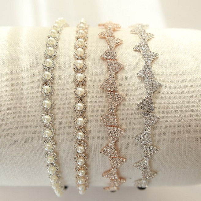 미스21 헤즐러 큐빅 진주 헤어밴드 머리띠 4개 세트 (hb1455)