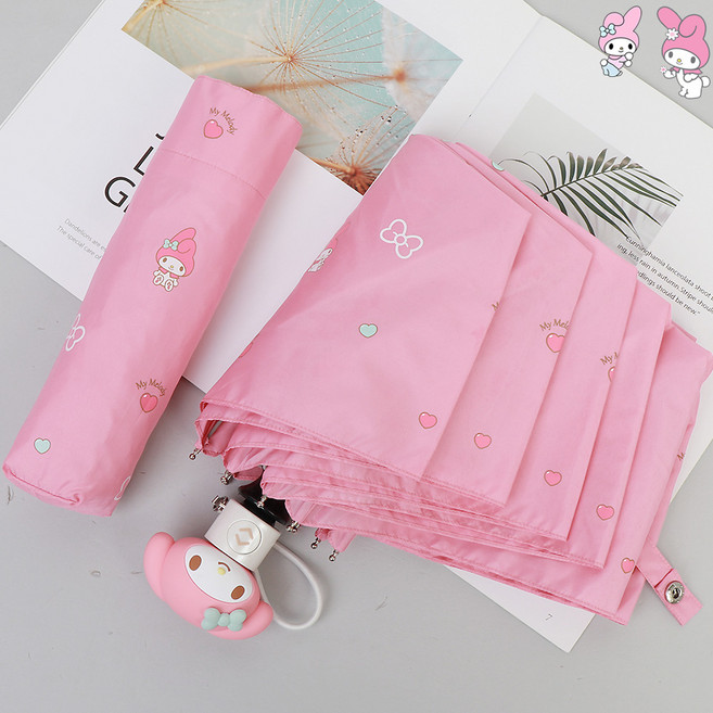 3단우산 산리오 버튼하나로 완전자동 손잡이 캐릭터피규어 어린이부터 성인까지 휴대용우산