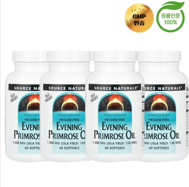 2+2 소스 내추럴스 달맞이꽃 오일 1350mg 소프트젤 60정, 4개 - 쿠팡
