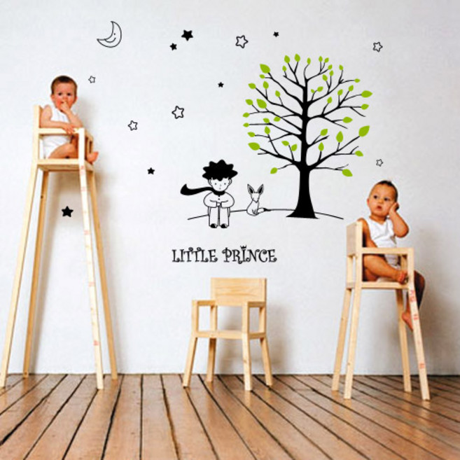 큐데코 어린왕자 시리즈 포인트스티커, 04.어린왕자와 여우 - 블랙