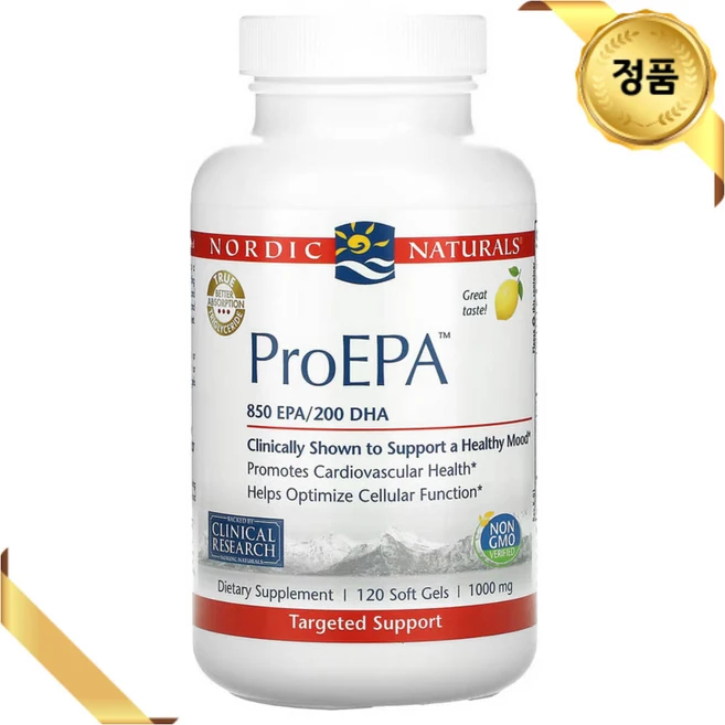 노르딕 내추럴 ProEPA 레몬맛 1000mg 소프트젤 120정, 1개 - 쿠팡
