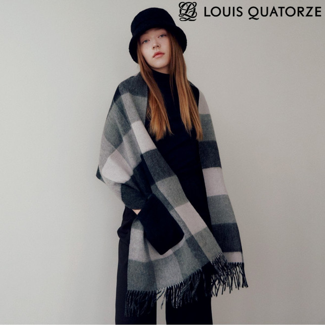 루이까또즈 1DHC710BL 캐시미어 숄 머플러 마리포켓 블랙 UQU482 IOD035