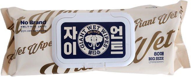 자이언트 물티슈 캡형, 80매, 6개