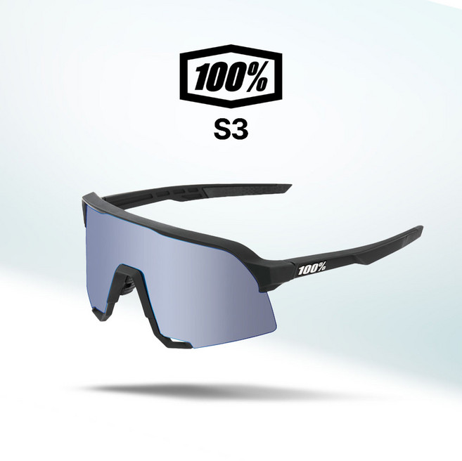 100% 고글 S3 자전거 야구 골프 스포츠 선글라스 100퍼센트 100프로(05), 08.매트블랙/블루미러(07), 1개