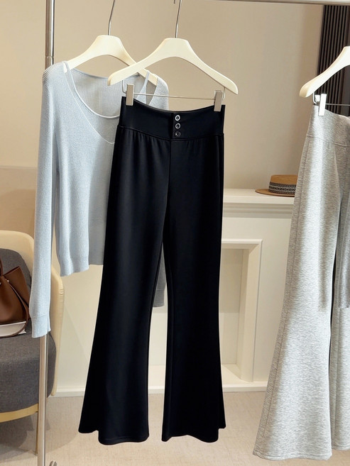 【高腰顯瘦】微喇叭褲 瑜伽褲 休閒褲 直筒褲 高彈力 垂感面料 春秋新款 修身百搭 適用於通勤運動