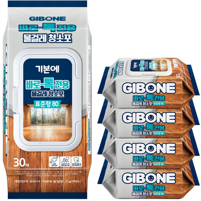 바로톡 전용 물걸레 청소포 80 표준형 30매 5팩