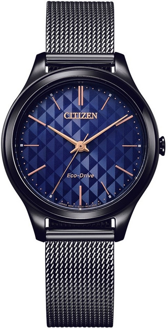 CITIZEN 星辰 LADY'S 光動能 菱格紋面 米蘭錶帶 手錶, 1個