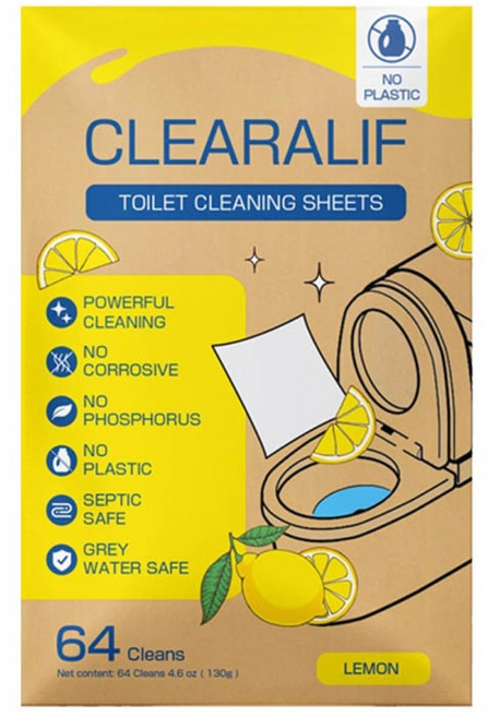 클리어리프 솜사탕 변기세정제 시트 레몬향, 1세트, 130g