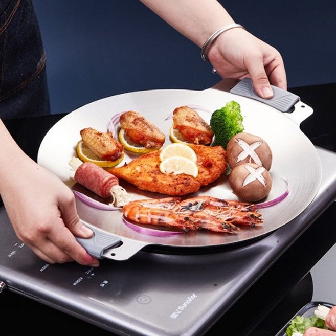 이샵 스텐 캠핑 그리들 40cm+보관가방 코팅그리들 스탠그리들 스텐리스그리들