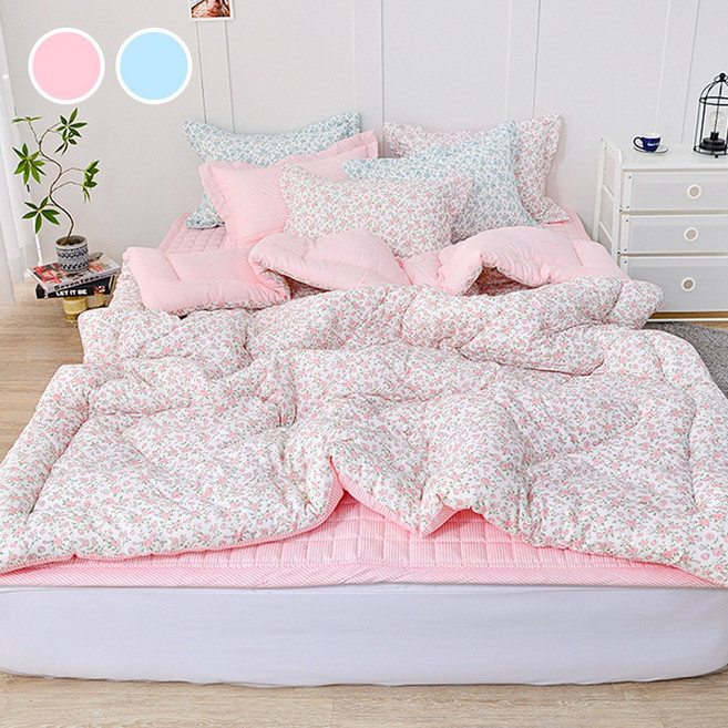 수젠하우스 플라워 가든 소프트마이크로 이불 베개커버 패드 세트 국내제작 생산