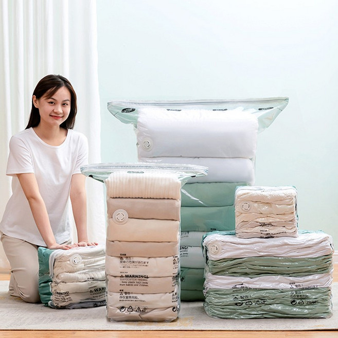 청소기없이 5초 맨손 압축팩 입체형 압축팩 옷 이불 압축 진공팩, 4개, 1개입