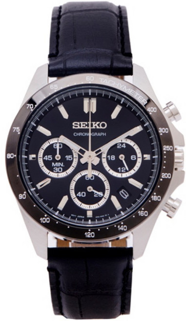 SEIKO 精工 DAYTONA 時尚紳士三眼計時皮帶錶 SBTR021