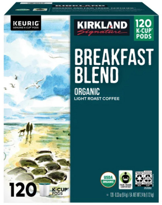 커클랜드 큐리그 K컵 캡슐커피 브랙퍼스트블랜드 라이트로스트, 1박스, 120개입, 11.5g