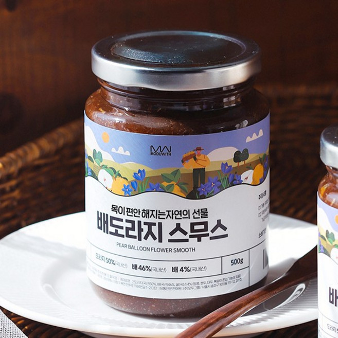 [100%국산]모두위시 약도라지 무가당 배도라지 꿀청 스무스 임산부 아이도 OK!, 2박스, 1개입, 500ml