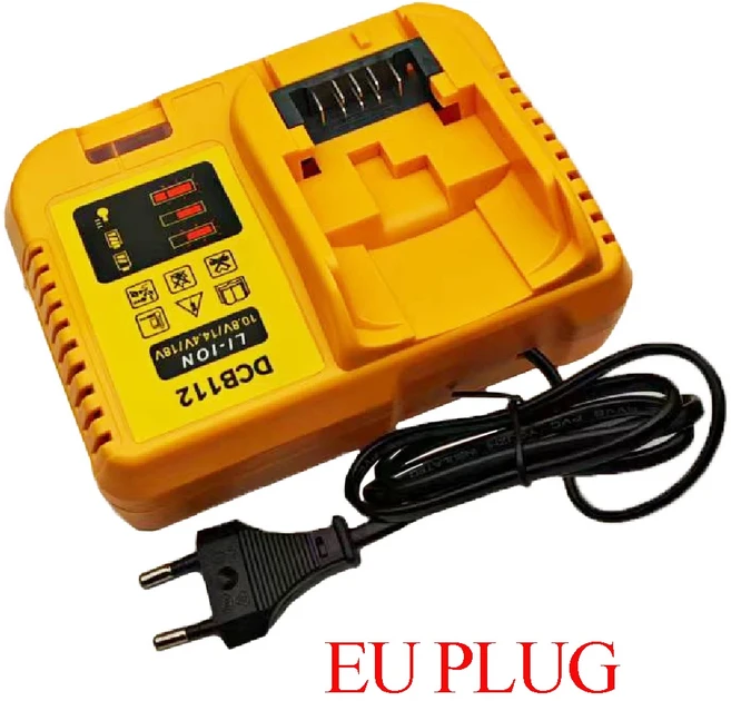 전동 공구 부품 DCB112 디월트 10.8V 12V 14.4V 18V 20V DCB206 DCB203 DCB120 리튬 배터리 충전기 DCB107 DCB115 DCB105, [02] EU PLUG