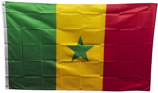 세네갈 폴리에스터깃발 Senegal flag 90x150cm 구리고리 이중스티치, 1개, GREEN+YELLOW+RED
