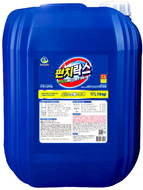 하루그린 살균 표백 청소 펀치락스 대용량 욕실 청소 곰팡이제거 바닥청소 말통, 17L, 1개