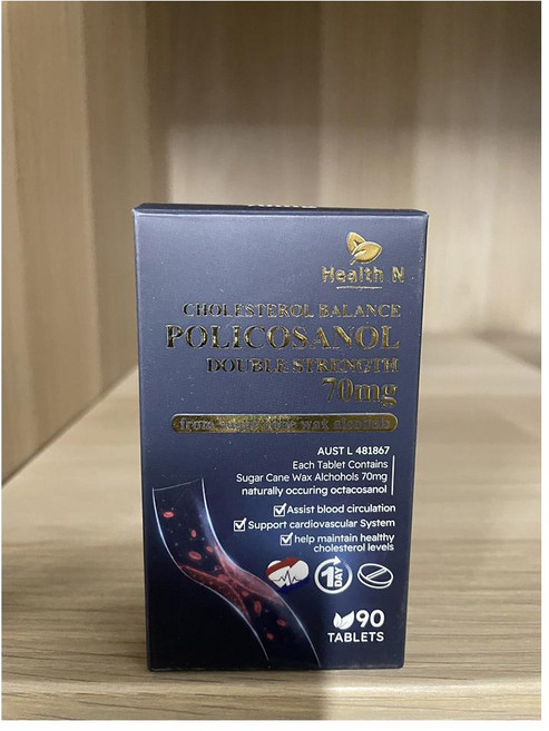Health N 폴리코사놀 70mg 90정 5팩 Health N Policosanol 70 mg Choleterol Balance Double Strength 90, 5개