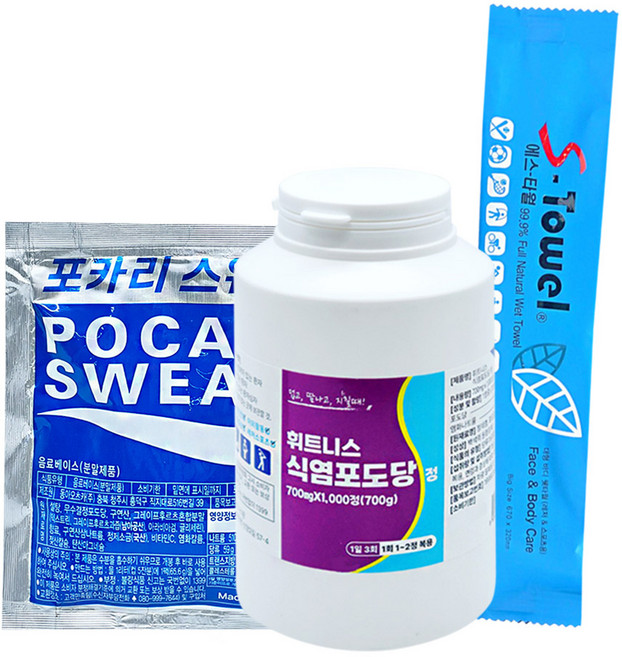 [모완비] 휘트니스 식염포도당+포카리 스웨트 분말형+에스타월, 1개, 1000정