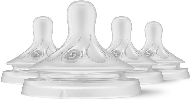 Philips AVENT Natural Response 아기 젖병 젖꼭지 플로우 5 6M+ 4팩 SCY965/04