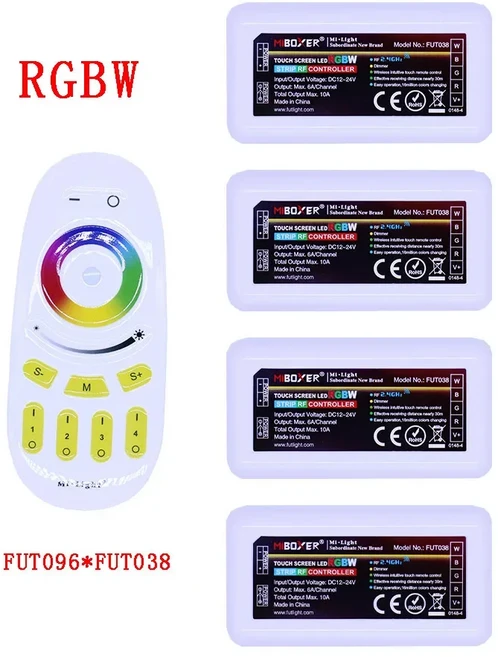 CCT RGB RGBW RGBCCT Mi 라이트 박스 LED 색 온도 조절 컨트롤러 4 존 2.4G RF 와이파이 원격 제어 스마트, 1Remote 2 Controller, 1개
