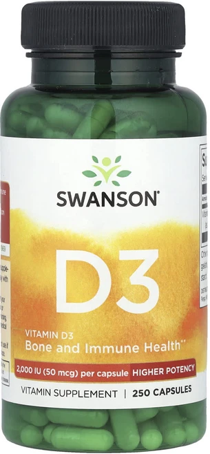 Swanson 비타민D3 2000IU 캡슐 250정, 1개 - 쿠팡
